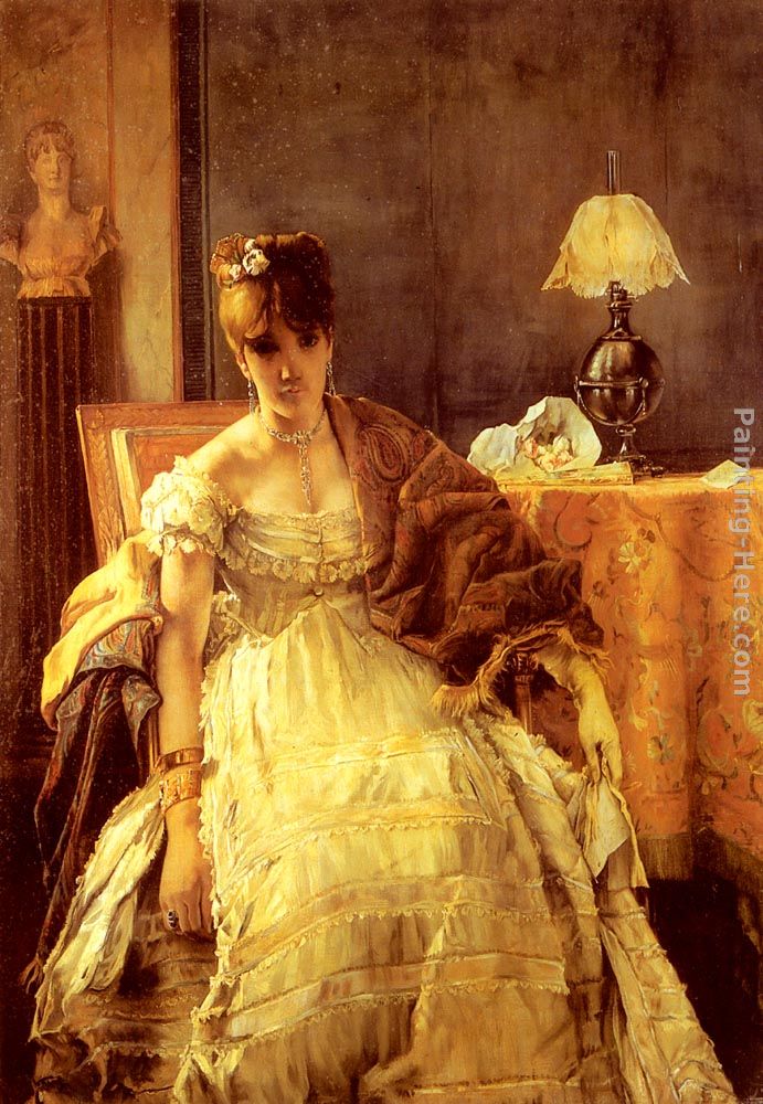 Lovelorn painting - Alfred Stevens Lovelorn art painting